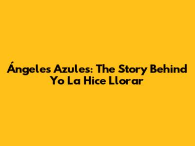 Ángeles Azules: The Story Behind "Yo La Hice Llorar"