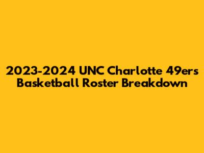 2023-2024 UNC Charlotte 49ers Basketball Roster Breakdown