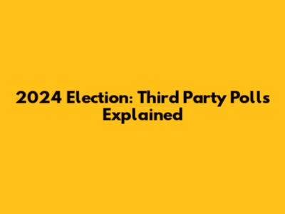 2024 Election: Third Party Polls Explained