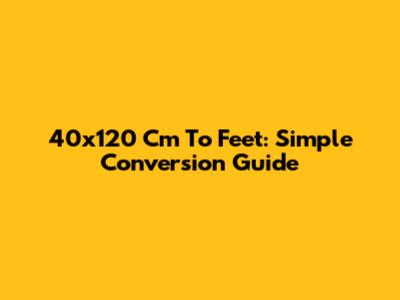 40x120 Cm To Feet: Simple Conversion Guide