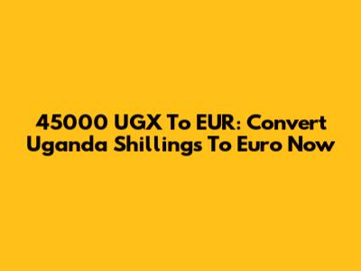 45000 UGX To EUR: Convert Uganda Shillings To Euro Now
