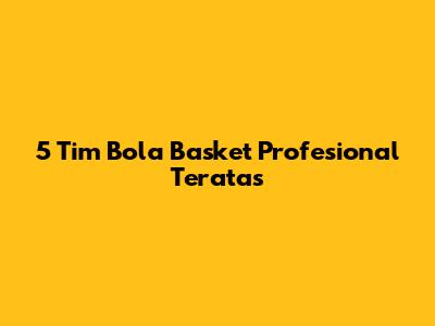 5 Tim Bola Basket Profesional Teratas