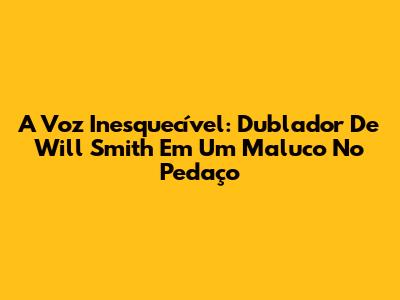 A Voz Inesquecível: Dublador De Will Smith Em 'Um Maluco No Pedaço'
