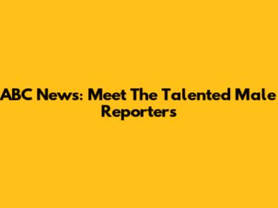 ABC News: Meet The Talented Male Reporters