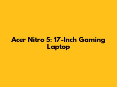 Acer Nitro 5: 17-Inch Gaming Laptop