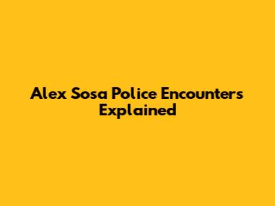 Alex Sosa Police Encounters Explained