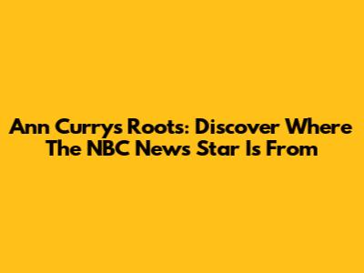 Ann Curry's Roots: Discover Where The NBC News Star Is From