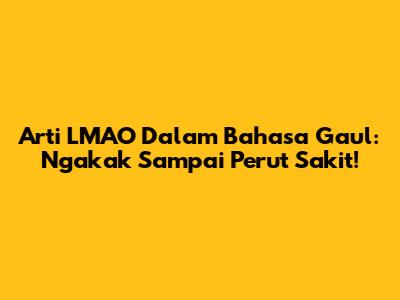 Arti LMAO Dalam Bahasa Gaul: Ngakak Sampai Perut Sakit!