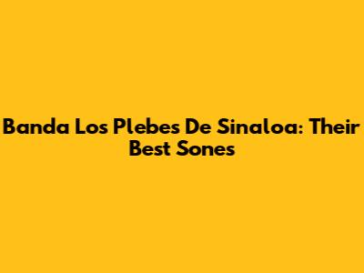 Banda Los Plebes De Sinaloa: Their Best Sones