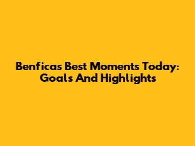 Benfica's Best Moments Today: Goals And Highlights