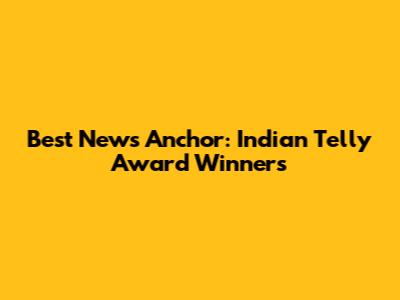 Best News Anchor: Indian Telly Award Winners