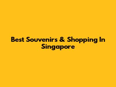 Best Souvenirs & Shopping In Singapore