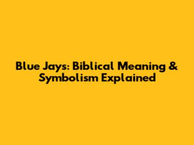 Blue Jays: Biblical Meaning & Symbolism Explained