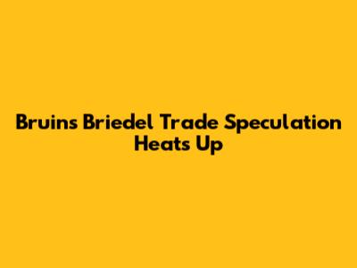 Bruins' Briedel Trade Speculation Heats Up