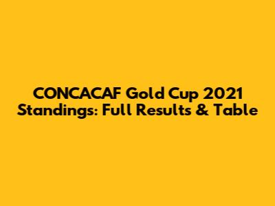 CONCACAF Gold Cup 2021 Standings: Full Results & Table