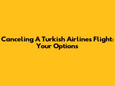 Canceling A Turkish Airlines Flight: Your Options