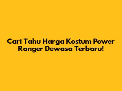 Cari Tahu Harga Kostum Power Ranger Dewasa Terbaru!