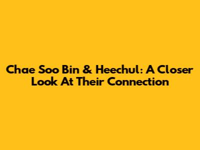 Chae Soo Bin & Heechul: A Closer Look At Their Connection