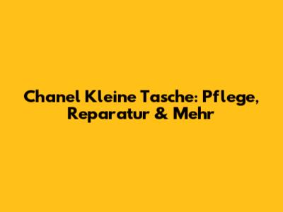 Chanel Kleine Tasche: Pflege, Reparatur & Mehr