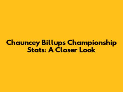 Chauncey Billups' Championship Stats: A Closer Look