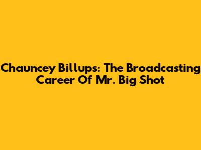 Chauncey Billups: The Broadcasting Career Of 'Mr. Big Shot'