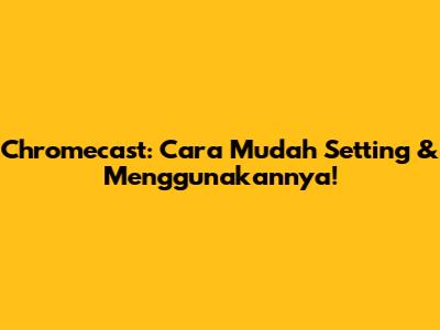 Chromecast: Cara Mudah Setting & Menggunakannya!