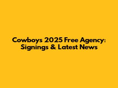 Cowboys' 2025 Free Agency: Signings & Latest News