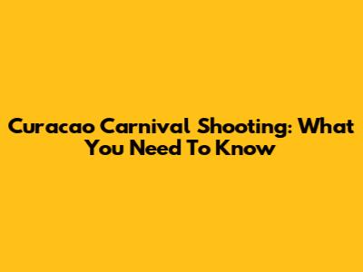 Curacao Carnival Shooting: What You Need To Know