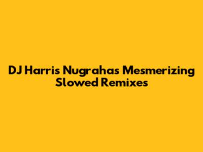 DJ Harris Nugraha's Mesmerizing Slowed Remixes