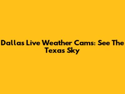 Dallas Live Weather Cams: See The Texas Sky