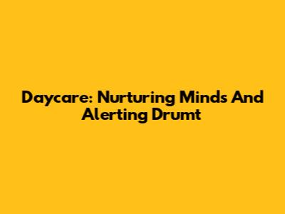 Daycare: Nurturing Minds And Alerting Drumt