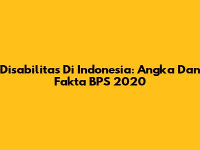 Disabilitas Di Indonesia: Angka Dan Fakta BPS 2020