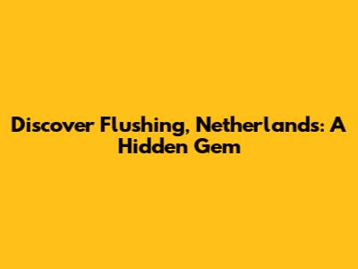 Discover Flushing, Netherlands: A Hidden Gem