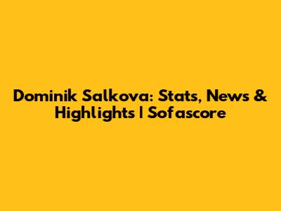 Dominik Salkova: Stats, News & Highlights | Sofascore