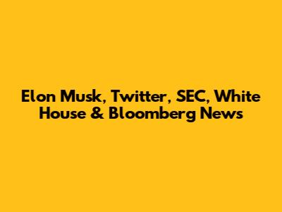 Elon Musk, Twitter, SEC, White House & Bloomberg News