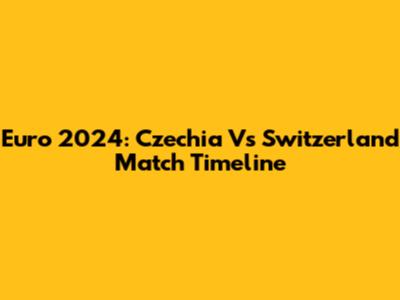 Euro 2024: Czechia Vs Switzerland Match Timeline