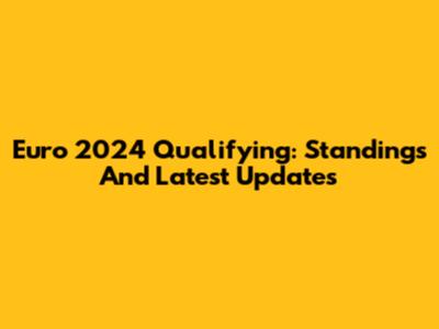 Euro 2024 Qualifying: Standings And Latest Updates