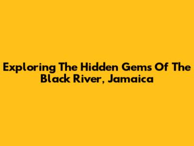Exploring The Hidden Gems Of The Black River, Jamaica