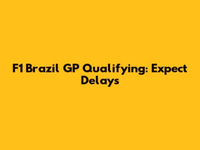 F1 Brazil GP Qualifying: Expect Delays
