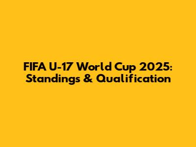 FIFA U-17 World Cup 2025: Standings & Qualification