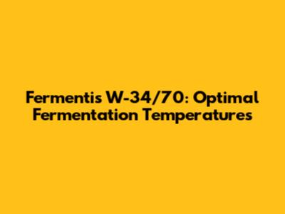 Fermentis W-34/70: Optimal Fermentation Temperatures