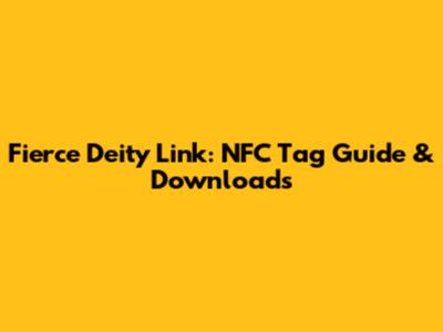 Fierce Deity Link: NFC Tag Guide & Downloads