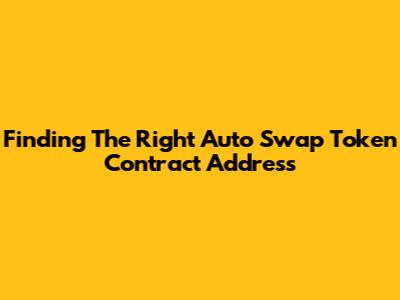 Finding The Right Auto Swap Token Contract Address