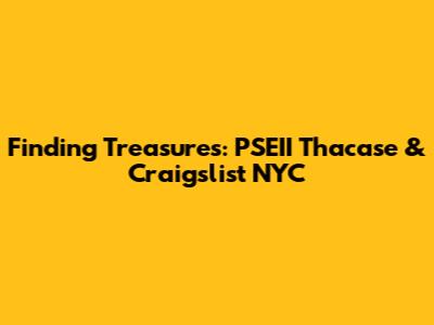 Finding Treasures: PSEII Thacase & Craigslist NYC