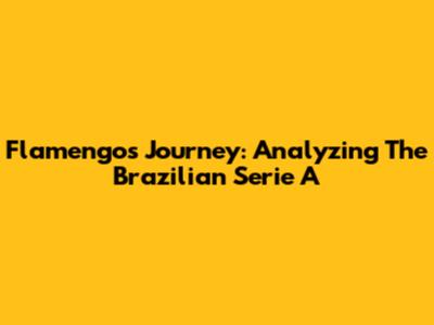 Flamengo's Journey: Analyzing The Brazilian Serie A