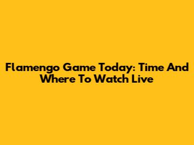 Flamengo Game Today: Time And Where To Watch Live