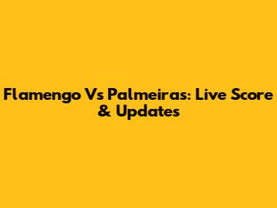 Flamengo Vs Palmeiras: Live Score & Updates