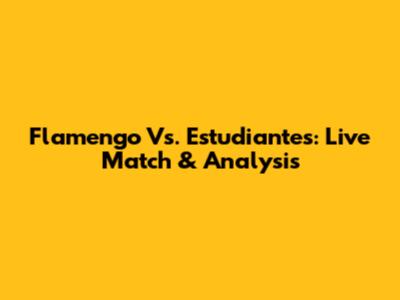 Flamengo Vs. Estudiantes: Live Match & Analysis