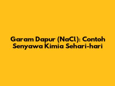 Garam Dapur (NaCl): Contoh Senyawa Kimia Sehari-hari