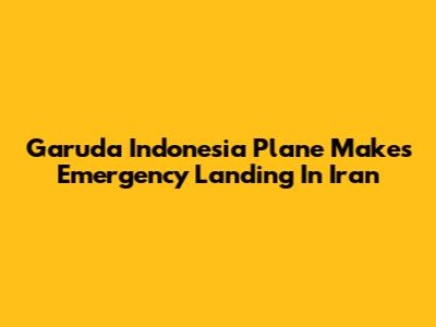 Garuda Indonesia Plane Makes Emergency Landing In Iran